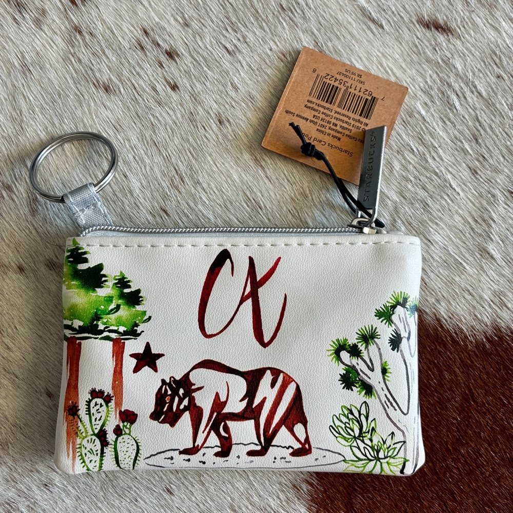 Starbucks California Bear Coin Purse Card Holder Keychain NWT - Picture 4 of 6